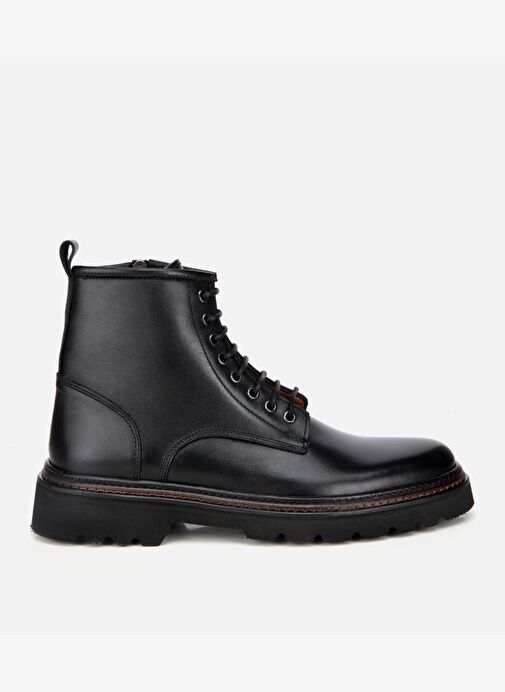 Erkek Deri Siyah Fermuarlı Kalın Tabanlı Casual Bot 02BOH312250A100 - Görsel 2