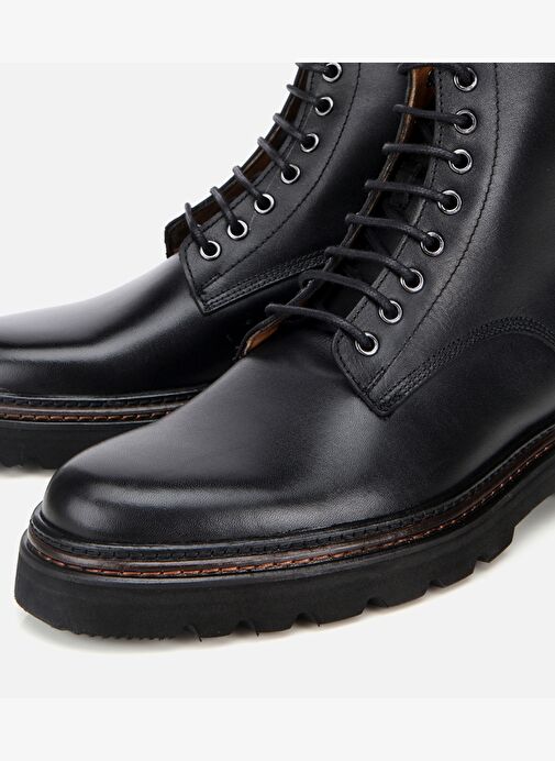 Erkek Deri Siyah Fermuarlı Kalın Tabanlı Casual Bot 02BOH312250A100 - Görsel 4