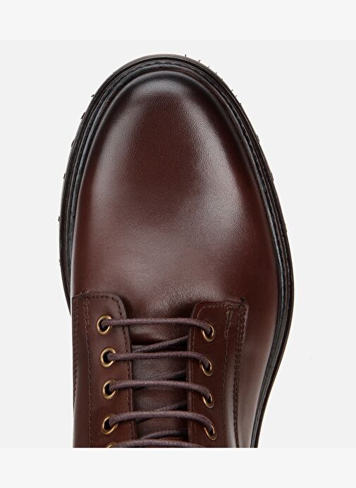 Erkek Deri Kahverengi Fermuarlı Kalın Tabanlı Casual Bot 02BOH312250A480 - Görsel 6