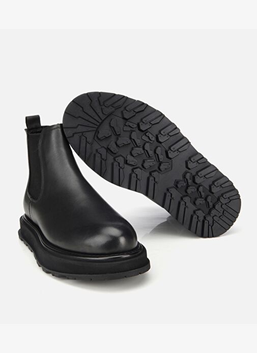 Erkek Deri Kahverengi Lastik Detaylı Chelsea Bot 02BOH314170A100 - Görsel 7