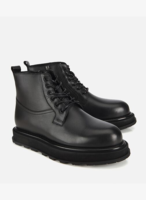Hotiç Hotiç Erkek Deri Siyah Hafif Tabanlı Yüksek Tabanlı Casual Bot 02BOH314180A100 | Boyner Siyah - 3. görsel