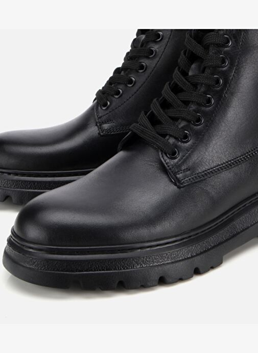Erkek Deri Siyah Fermuarlı Yüksek Tabanlı Casual Bot 02BOH314190A100 - Görsel 4