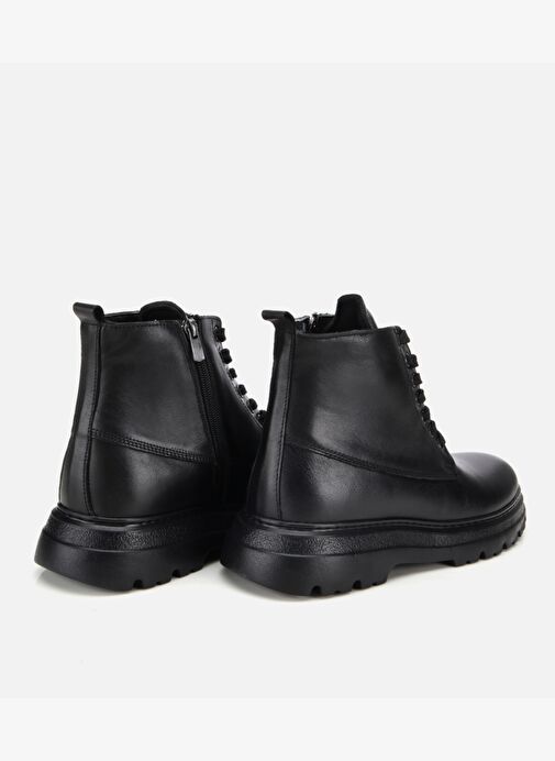 Erkek Deri Siyah Fermuarlı Yüksek Tabanlı Casual Bot 02BOH314190A100 - Görsel 5