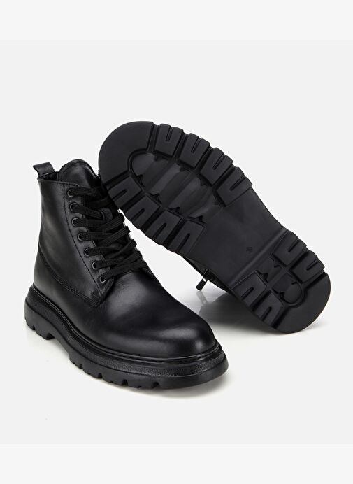 Erkek Deri Siyah Fermuarlı Yüksek Tabanlı Casual Bot 02BOH314190A100 - Görsel 7