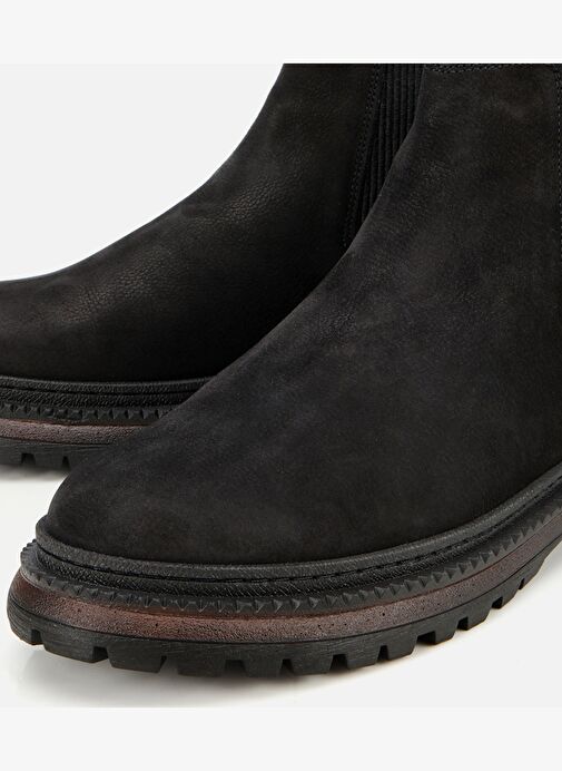 Erkek Nubuk Deri Siyah Lastik Detaylı Chelsea Bot 02BOH314200A100 - Görsel 4