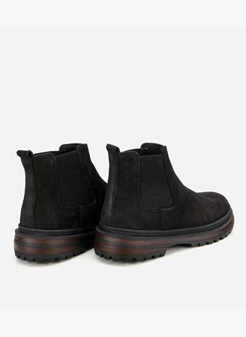 Erkek Nubuk Deri Siyah Lastik Detaylı Chelsea Bot 02BOH314200A100 - Görsel 5