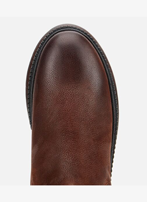 Erkek Nubuk Deri Kahverengi Lastik Detaylı Chelsea Bot 02BOH314200A480 - Görsel 6