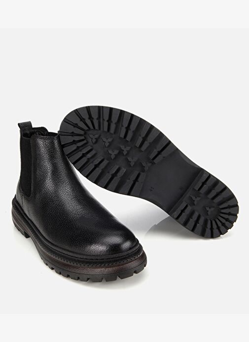 Erkek Deri Siyah Lastik Detaylı Chelsea Bot 02BOH314210A100 - Görsel 7