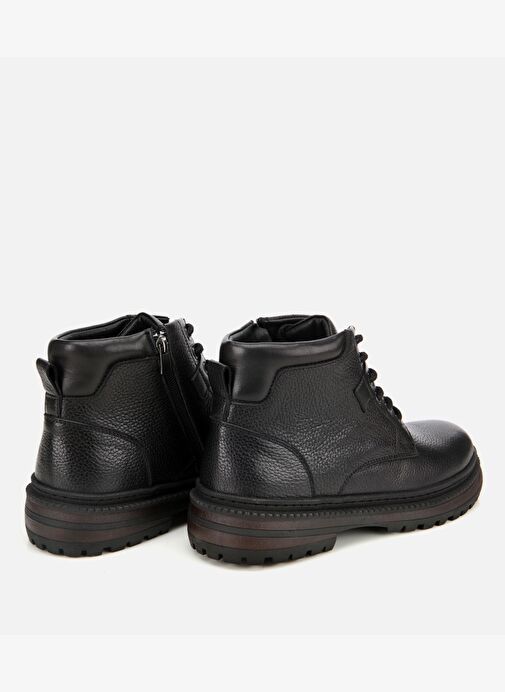 Erkek Deri Siyah Bağcıklı Kalın Tabanlı Casual Bot 02BOH314220A100 - Görsel 5