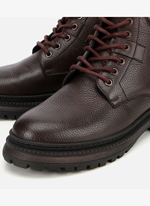 Erkek Deri Kahverengi Bağcıklı Kalın Tabanlı Casual Bot 02BOH314230A480 - Görsel 4