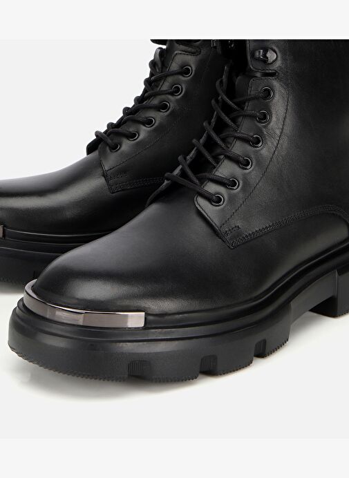 Erkek Deri Siyah Metal Detaylı Casual Bot 02BOH314250A100 - Görsel 4