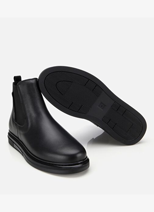 Erkek Deri Siyah Lastik Detaylı Comfort Chealsea Bot 02BOH315340A100 - Görsel 7