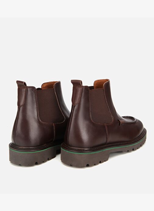 Erkek Deri Kahverengi Dikiş Detaylı Chelsea Bot 02BOH315690A480 - Görsel 4