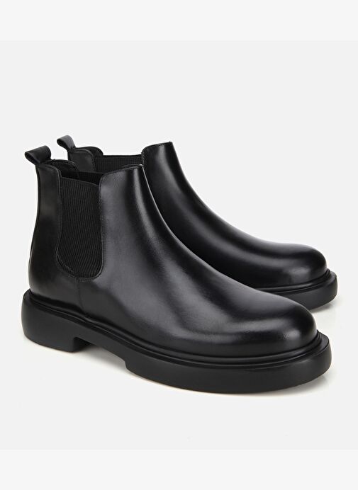 Erkek Deri Siyah Lastik Detaylı Chelsea Bot 02BOH318040A100 - Görsel 3