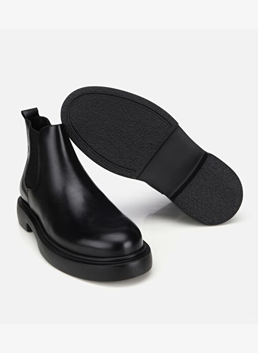 Erkek Deri Siyah Lastik Detaylı Chelsea Bot 02BOH318040A100 - Görsel 7