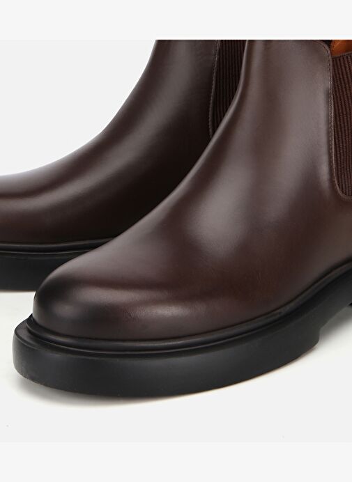 Erkek Deri Kahverengi Lastik Detaylı Chelsea Bot 02BOH318040A480 - Görsel 4