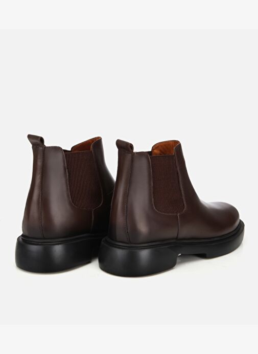 Erkek Deri Kahverengi Lastik Detaylı Chelsea Bot 02BOH318040A480 - Görsel 5