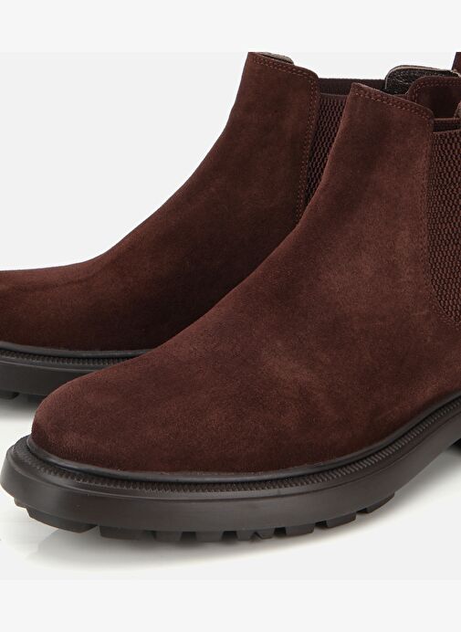 Erkek Deri Kahverengi Lastik Detaylı Chelsea Bot 02BOH318160A480 - Görsel 4