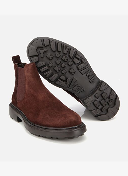 Erkek Deri Kahverengi Lastik Detaylı Chelsea Bot 02BOH318160A480 - Görsel 7