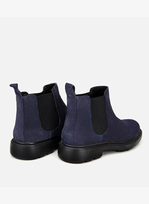 Erkek Süet Deri Lacivert Lastik Detaylı Chelsea Bot 02BOH318160A680 - Görsel 5