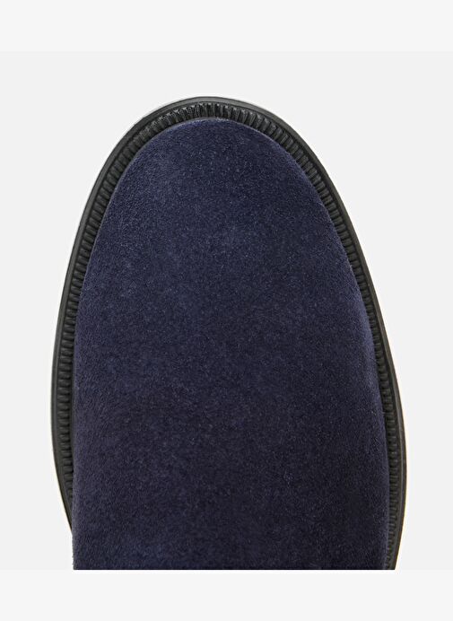 Erkek Süet Deri Lacivert Lastik Detaylı Chelsea Bot 02BOH318160A680 - Görsel 6