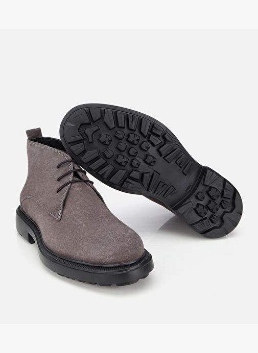 Erkek Süet Deri Gri Bağcık Detaylı Chelsea Bot 02BOH318170A250 - Görsel 7