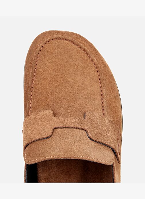 Erkek Süet Taba Kahverengi Düz Terlik 02TEH317530A340 - Görsel 6
