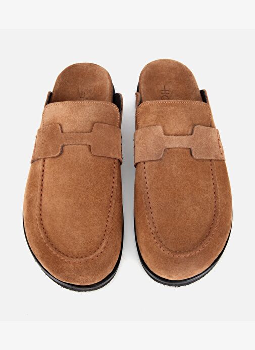 Erkek Süet Taba Kahverengi Düz Terlik 02TEH317530A340 - Görsel 7