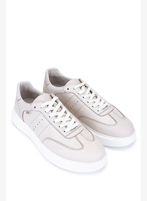 Tamer Tanca Erkek Hakiki Deri Bej Sneakers & Spor Ayakkabı - Görsel 3