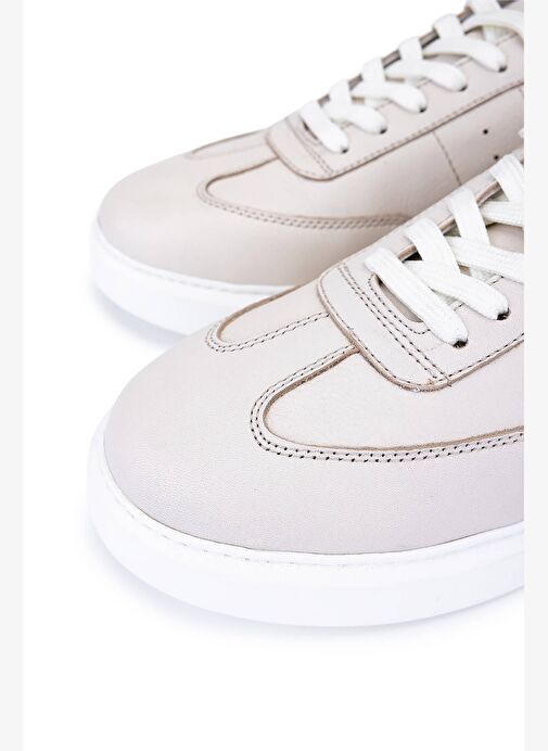 Tamer Tanca Erkek Hakiki Deri Bej Sneakers & Spor Ayakkabı - Görsel 4
