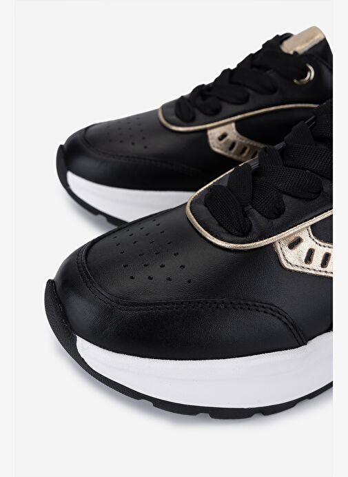 Valmenti Kadın Hakiki Deri Siyah Sneakers & Spor Ayakkabı - Görsel 4