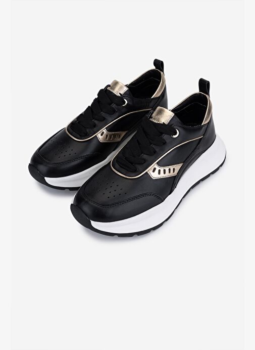 Valmenti Kadın Hakiki Deri Siyah Sneakers & Spor Ayakkabı - Görsel 6