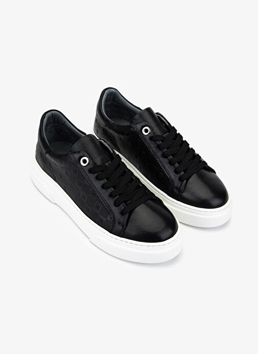 Valmenti Kadın Hakiki Deri Siyah Sneakers & Spor Ayakkabı - Görsel 3