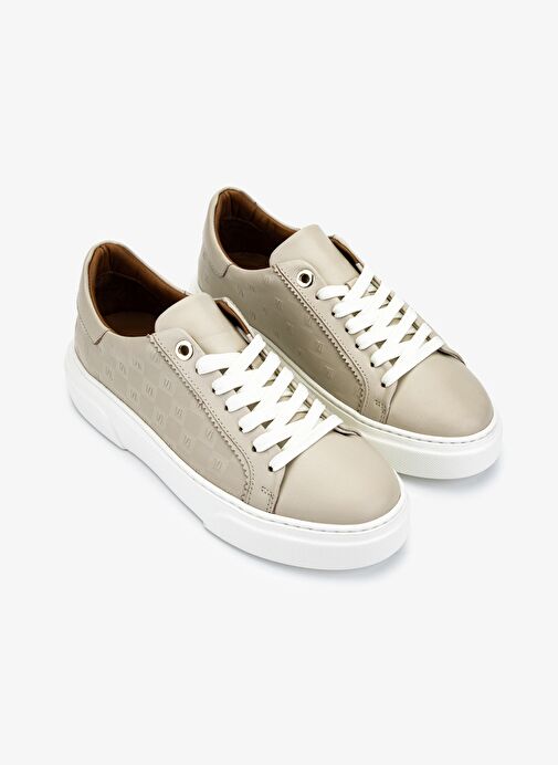 Valmenti Kadın Hakiki Deri Kırık Beyaz Sneakers & Spor Ayakkabı - Görsel 3