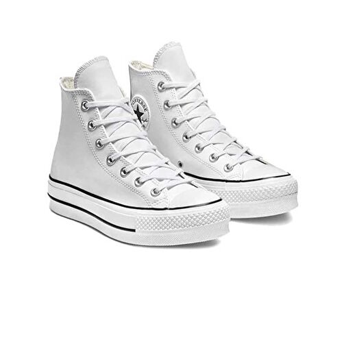 Converse Chuck Taylor All Star Leather Platform Kadın Günlük Ayakkabı 561676C Beyaz - Görsel 3