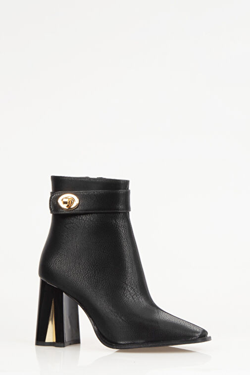 Nemesis Fermuarlı Topuklu Kadın Bot Siyah - Görsel 3