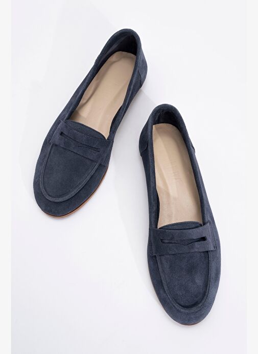 TORY Kot Süet Hakiki Deri Kadın Loafer Ayakkabı - Görsel 3