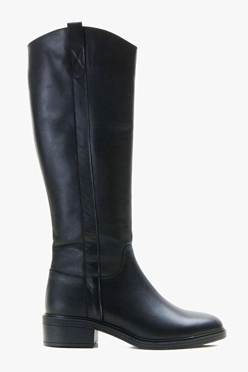 ACRO Siyah Cilt Hakiki Deri Kadın Çizme - Görsel 4