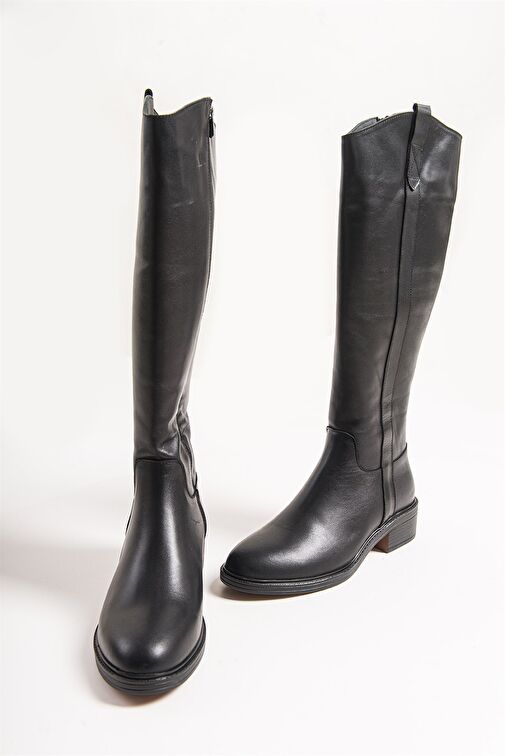 ACRO Siyah Cilt Hakiki Deri Kadın Çizme - Görsel 5