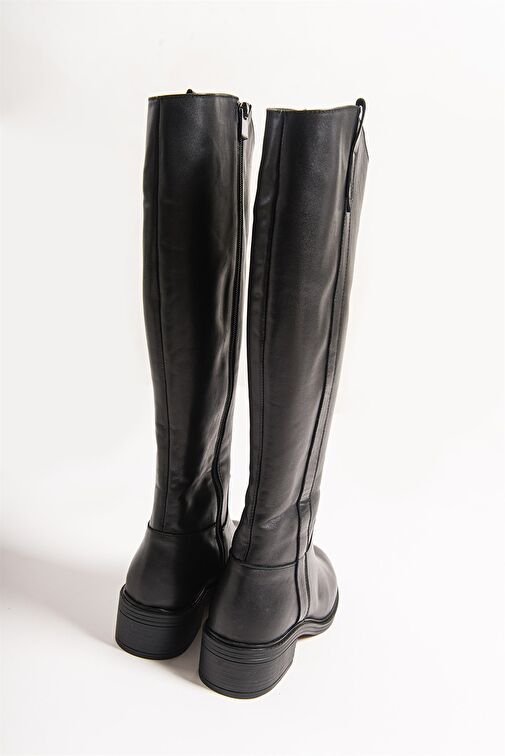 ACRO Siyah Cilt Hakiki Deri Kadın Çizme - Görsel 6