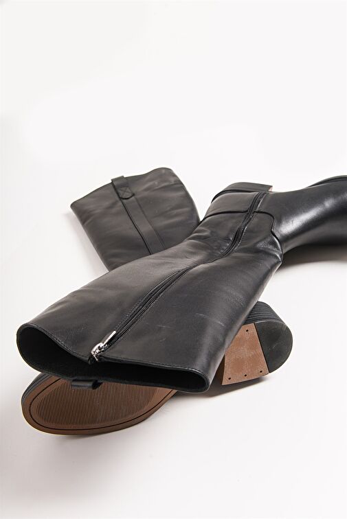 ACRO Siyah Cilt Hakiki Deri Kadın Çizme - Görsel 8