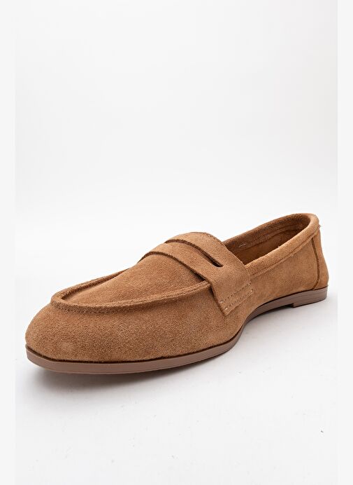 TORY Toprak Süet Hakiki Deri Kadın Loafer Ayakkabı - Görsel 5