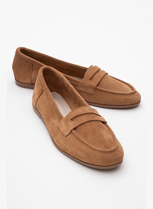 TORY Toprak Süet Hakiki Deri Kadın Loafer Ayakkabı - Görsel 2