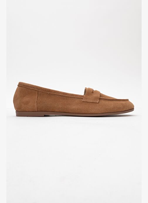 TORY Toprak Süet Hakiki Deri Kadın Loafer Ayakkabı - Görsel 7