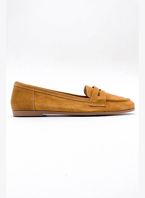 TORY Hardal Süet Hakiki Deri Kadın Loafer Ayakkabı - Görsel 7