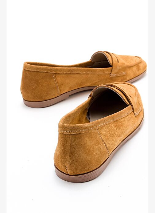 TORY Hardal Süet Hakiki Deri Kadın Loafer Ayakkabı - Görsel 4