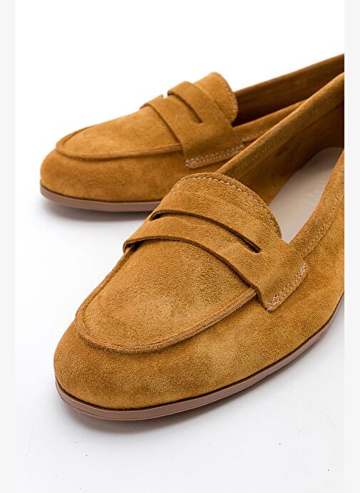 TORY Hardal Süet Hakiki Deri Kadın Loafer Ayakkabı - Görsel 3