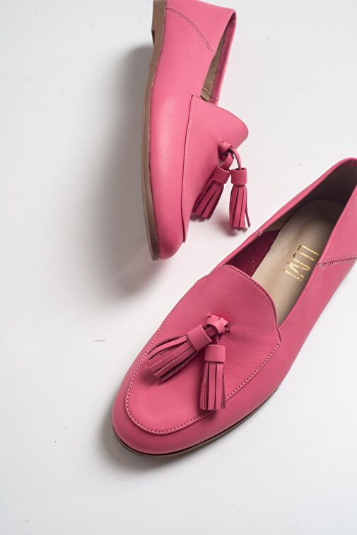 Luvi Shoes Pembe Kadın Deri Loafer 63-F04 - Görsel 2