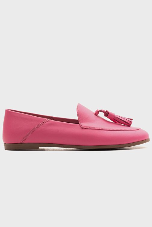 Luvi Shoes Pembe Kadın Deri Loafer 63-F04 - Görsel 4