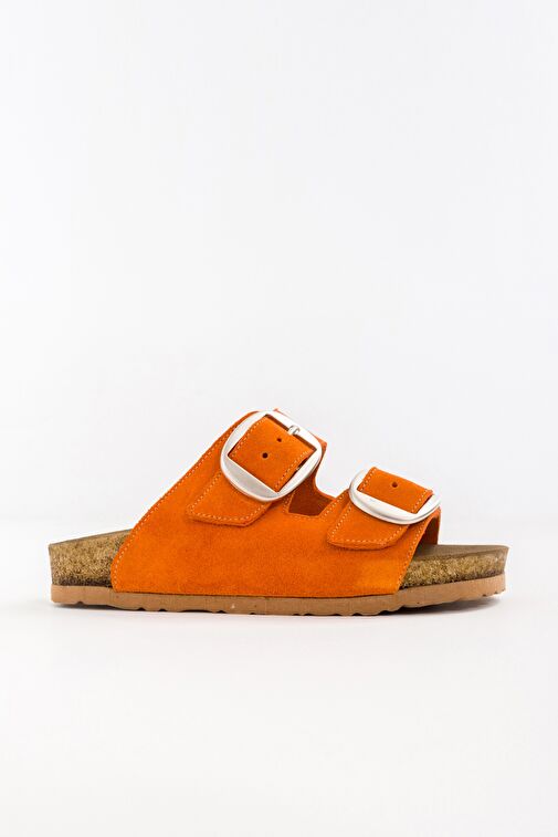 Luvi Shoes Turuncu Kadın Süet Terlik 85-101 - Görsel 7